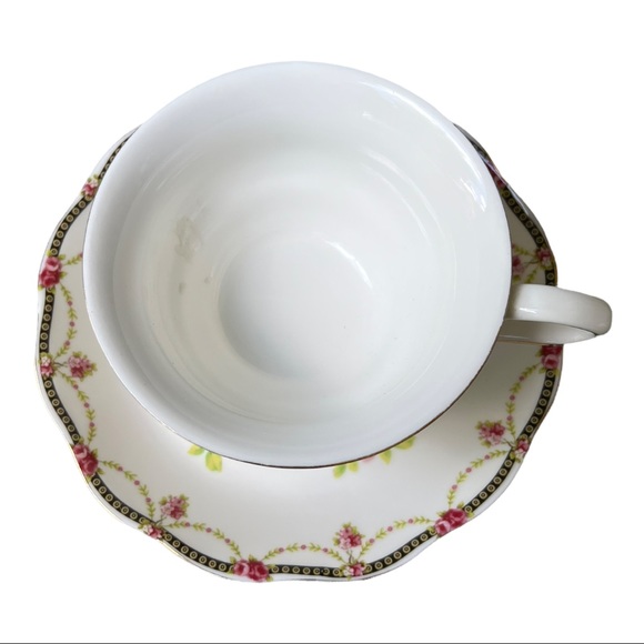 Grace Tea Ware Rose Teacup Saucer Set of Two Beautiful Rose Vintage Bone China - Picture 7 of 13